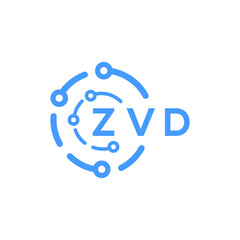 ZVD technology letter logo design on white  background. ZVD creative initials technology letter logo concept. ZVD technology letter design.