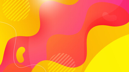 Geometric orange yellow curve abstract background with colorful shape abstract design background