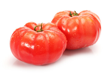 fresh tomatoes on white background 