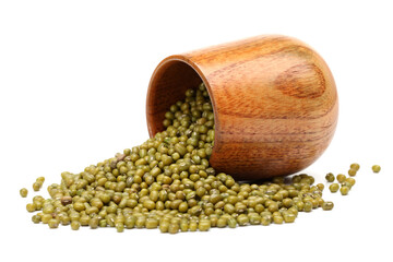 Mung beans on white.