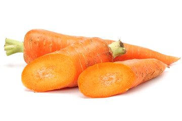carrots isolated on white background.