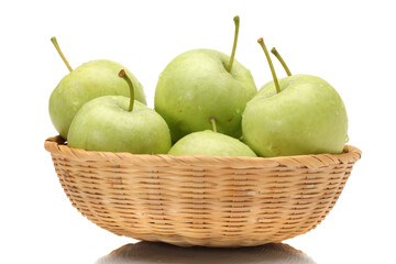 Green apples isolated on white background