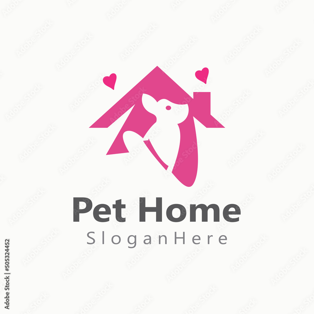 Wall mural Home Pet logo vector creative icon illustration