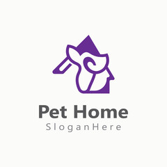 Home Pet logo vector creative icon illustration