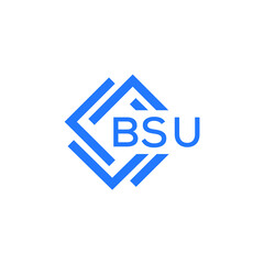 BSU technology letter logo design on white  background. BSU creative initials technology letter logo concept. BSU technology letter design.
