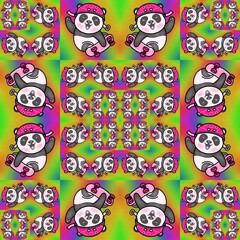 The Animal Life in Colorful Modern Seamless Pattern