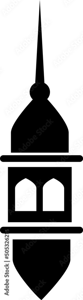 Poster minaret element in flat simple style on white background..eps
