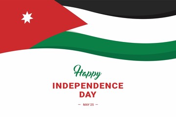 Jordan Independence Day. Vector Illustration. The illustration is suitable for banners, flyers, stickers, cards, etc.