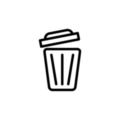 rubbish bin new icon simple vector