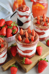 Strawberry dessert tiramisu