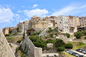 Fototapeta premium view of a rock city on corsica Bonifacio 