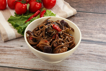 Udon soba with pork and vegetables