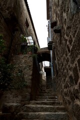narrow street in the town on corsica