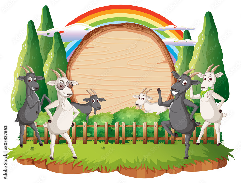 Sticker empty banner template with farm animals