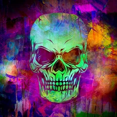 Foto op Plexiglas grunge graffiti with skull © reznik_val