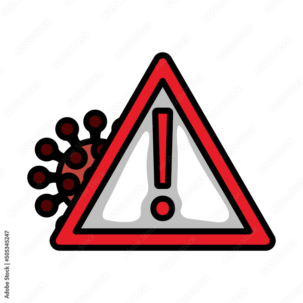 Sticker COVID Molecule Warning Sign Icon