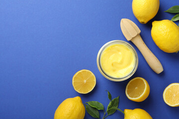 Concept of tasty food with lemon curd, space for text