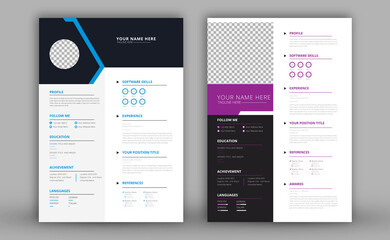 Professional simple mike consulting purple resume