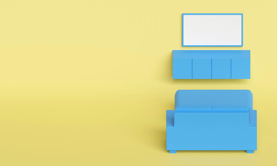 Environmental image of TV viewing 3dCG illustration