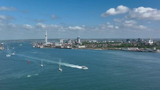 Boats at the Entrance to Portsmouth Harbour