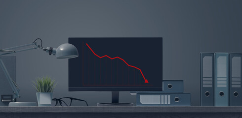 Financial chart showing loss statement