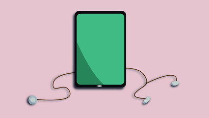 Blank tablet with stethoscope