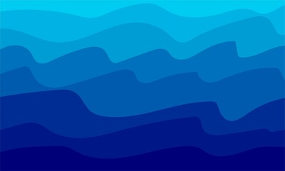 Blue Water Wave Sea Line Pattern Background Vector Illustration