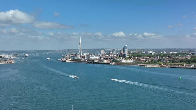 Portsmouth Harbour Entrance Aerial View
