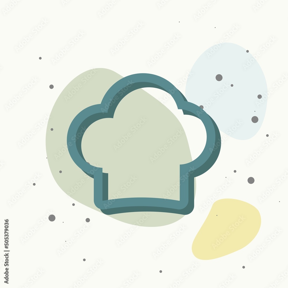Poster chef hat vector icon on gray background. cap chef cooking on multicolored background. layers grouped