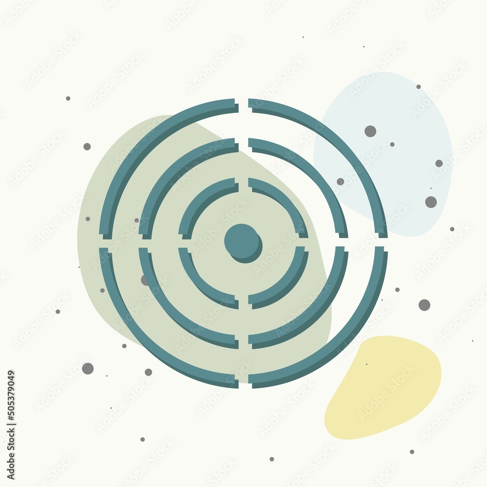 Poster vector icon target on multicolored background.