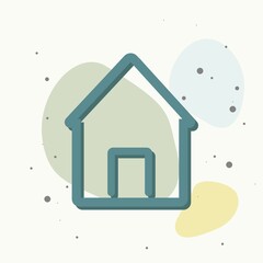 House vector icon. Home symbol on multicolored background.