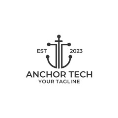data anchor logo design, technology, connect, vector © enel