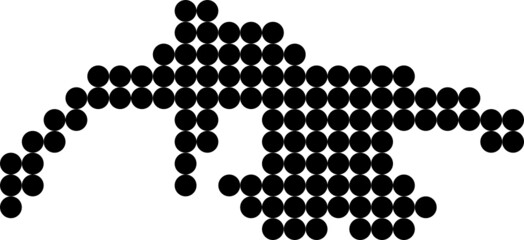 Carte du Lac du Salagou, Hérault, France en points