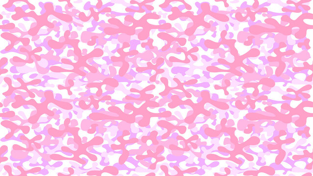 Texture repeating military camouflage seamless pattern abstract army masking ornament white red pink purple
