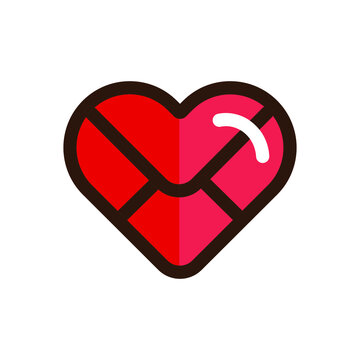 red heart icon isolated on white