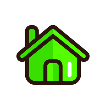 green house icon for home menu isolated on white