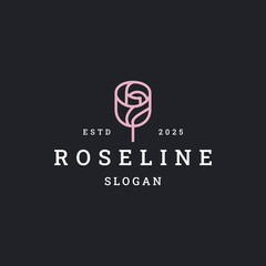 Rose logo icon flat design template 