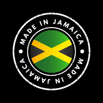 Made in Jamaica text emblem stamp, concept background