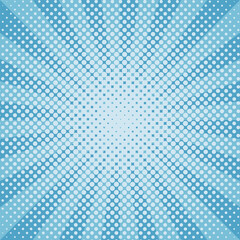 Winter snow round sunburst halftone blue pattern
