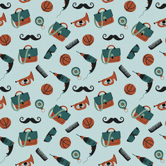 Seamless pattern for the holiday Father's Day. Digital paper.	