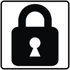 lock icon illustration on white