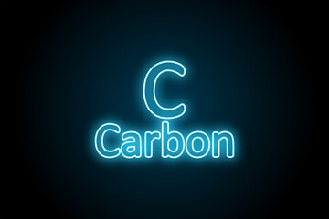 Neon Periodic table element education carbon symbol