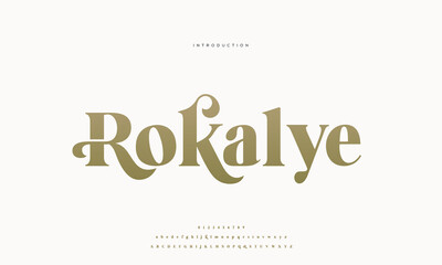 Royal Luxurious, an elegant alphabet font and number. Premium uppercase fashion Design typography. vector illustration