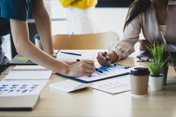 Startup business meeting discussing planning, marketing and investment finance. Finance concepts,...