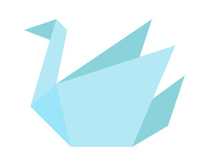 Naklejka premium Origami swan Animal. Childish Craft. Vector illustration