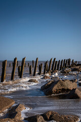 the ruins at spurn point at east Yorkshire