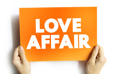 Love affair text quote on card, concept background