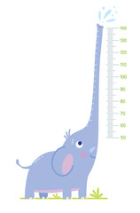 Funny elephant meter wall or height chart - 505408619