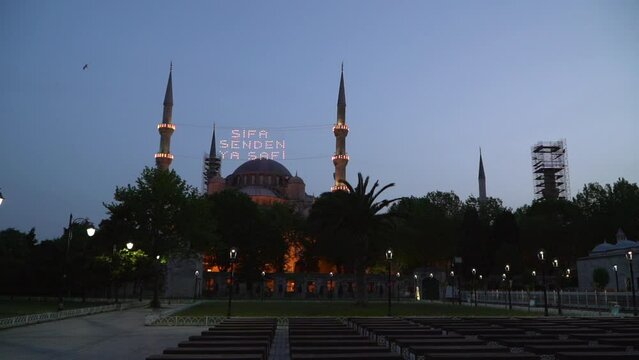 ramadan and sultan ahmet mosque stock video