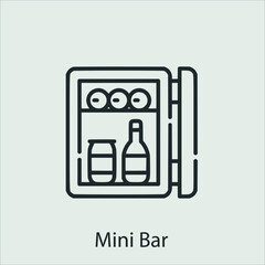 minibar icon vector icon.Editable stroke.linear style sign for use web design and mobile apps,logo.Symbol illustration.Pixel vector graphics - Vector
